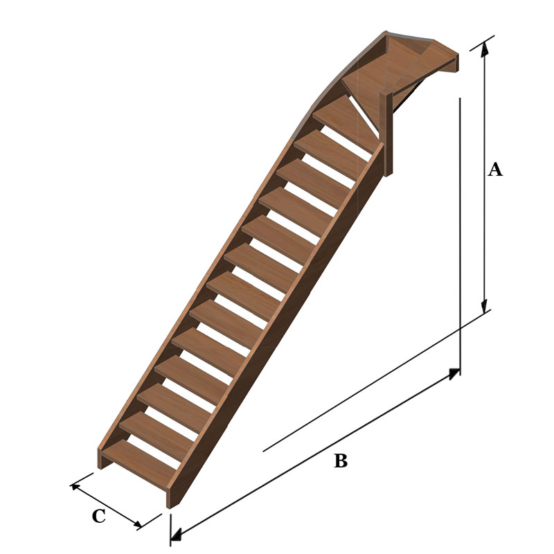 Trap met kwartslag rechtsboven - CP Trappen