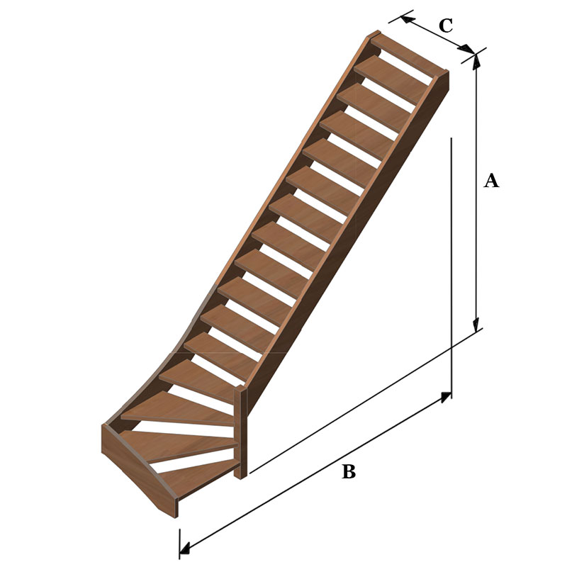 Trap met kwartslag rechtsonder - CP Trappen